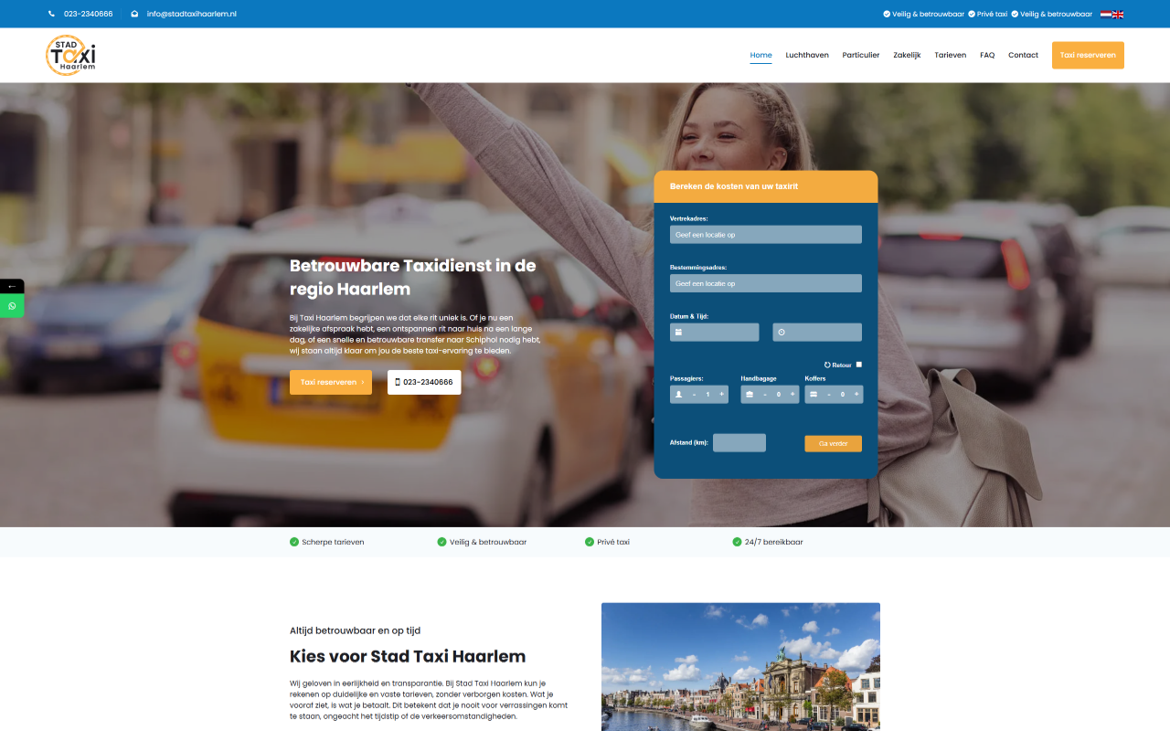 Website Stad Taxi Haarlem