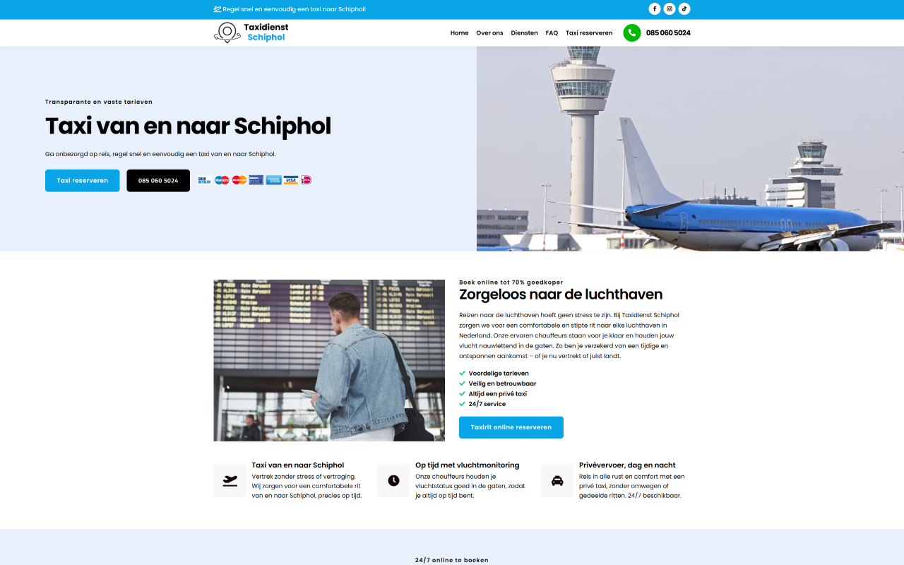 Voorbeeld taxiwebsite